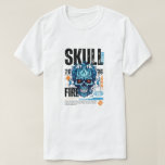 Skull fire t shirt<br><div class="desc">The design typically features a detailed skull illustration placed at the center of the T-shirt. The skull may appear realistic,  stylized,  or cartoon-like depending on the artistic style. Surrounding or emerging from the skull are dynamic flames,  often flowing upward to create a sense of motion and power.</div>