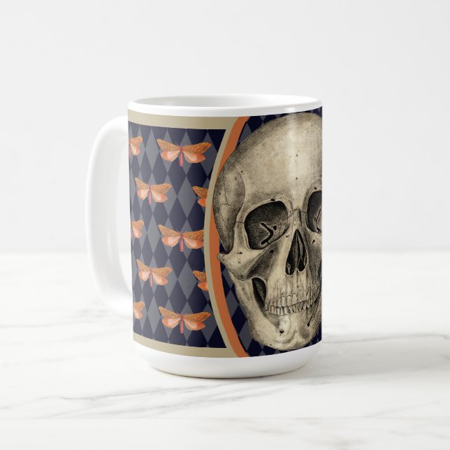 Skull & fjäril kaffemugg (Framsida vänster)