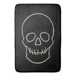 Skull - Fladdermus Black och Bone White Badrumsmatta