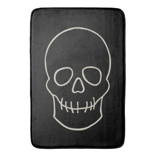 Skull - Fladdermus Black och Bone White Badrumsmatta