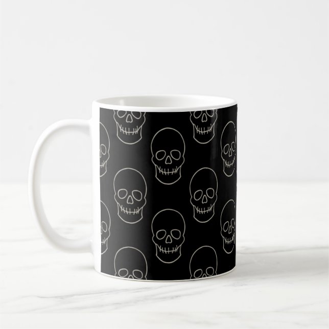 Skull - Fladdermus Black och Bone White Kaffemugg (Vänster)