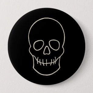 Skull - Fladdermus Black och Bone White Knapp