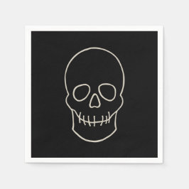 Skull - Fladdermus Black och Bone White Pappersservett