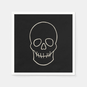 Skull - Fladdermus Black och Bone White Pappersservett