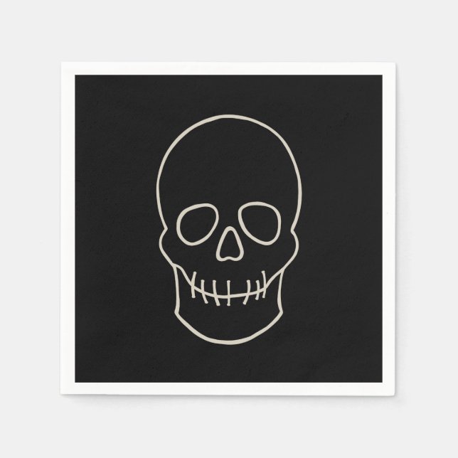 Skull - Fladdermus Black och Bone White Pappersservett (Framsidan)