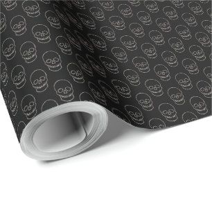Skull - Fladdermus Black och Bone White Presentpapper