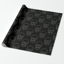 Skull - Fladdermus Black och Bone White Presentpapper