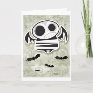 Skull fladdermus-kort kort