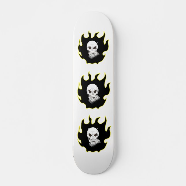 Skull Flame Skateboad Skateboard Bräda 19,5 Cm (Framsida)
