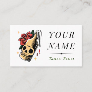 Skull Flaska Funny Skeleton Tattoo Artist Kreativ Visitkort