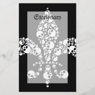 Skull Fleur De Lis Brevpapper