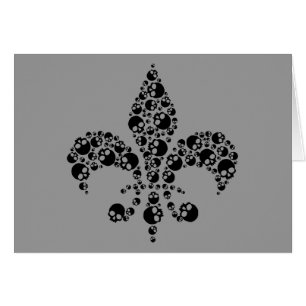 Skull Fleur De Lis Hälsningskort