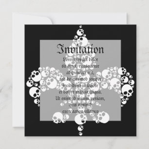 Skull Fleur De Lis Inbjudningar