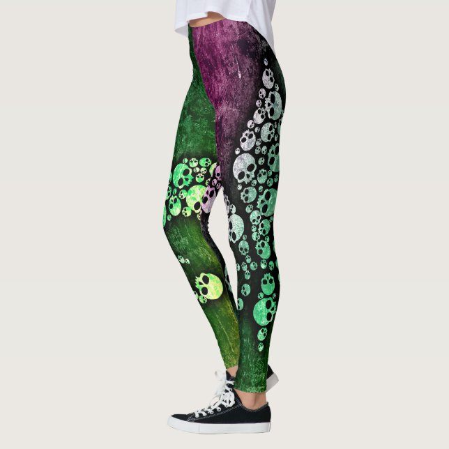 Skull Fleur De Lis Leggings (Vänster)