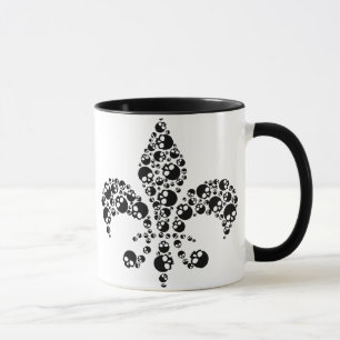 Skull Fleur De Lis Mugg
