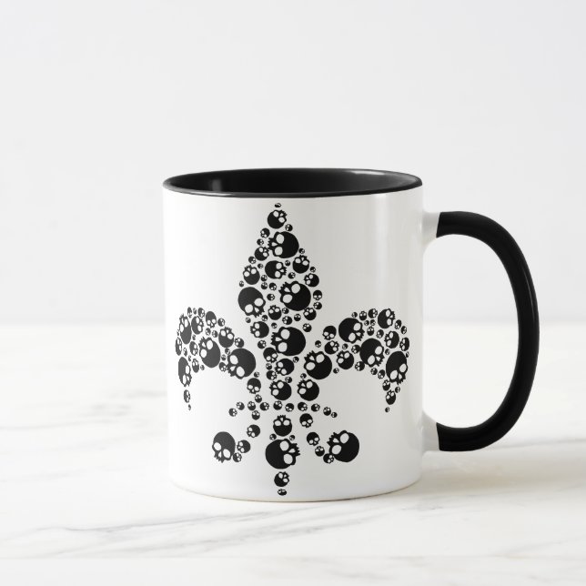 Skull Fleur De Lis Mugg (Höger)
