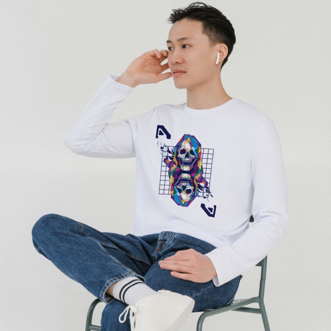 Skull för dubbelstödd popup-bild t shirt (Skapare uppladdad)
