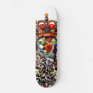 Skull för klippt Blommigt Skateboard Bräda 20 Cm
