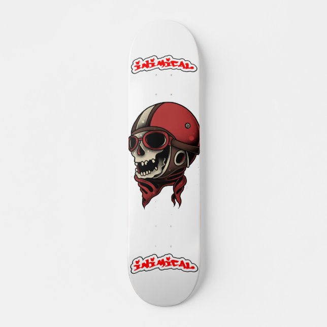 Skull för skadlig pilot mini skateboard bräda 18,5 cm (Framsida)