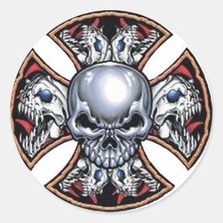 Skull för skrikande Järn Runt Klistermärke