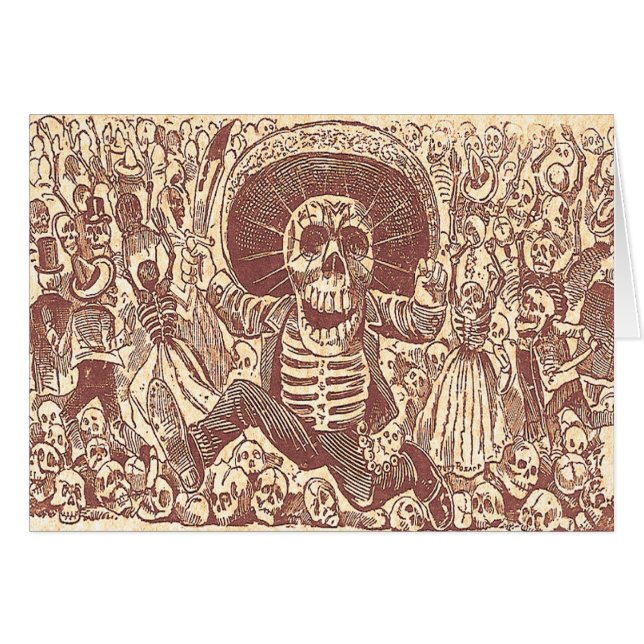 Skull från Oaxaca, La Calavera Oaxaqueña Hälsningskort (Framsidan Horizontal)