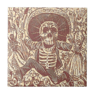 Skull från Oaxaca, La Calavera Oaxaqueña Kakelplatta