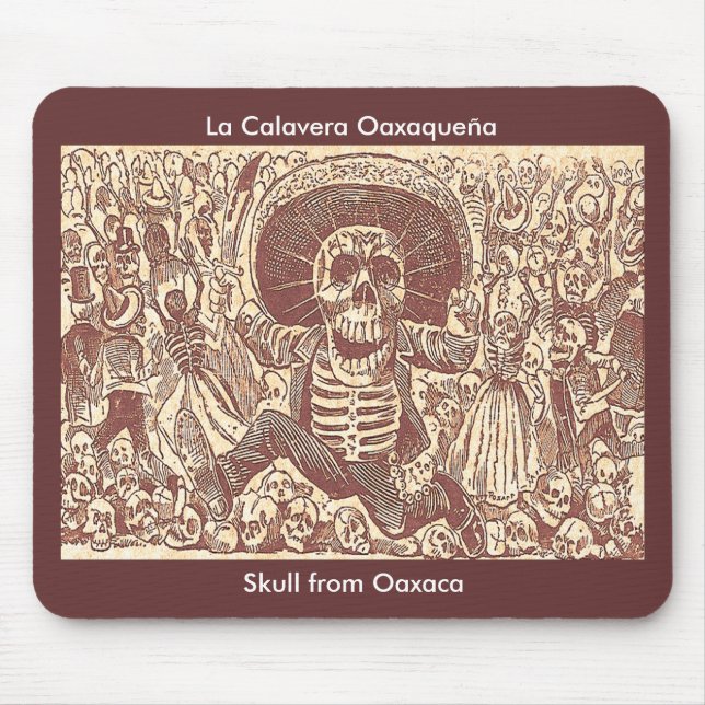 Skull från Oaxaca, La Calavera Oaxaqueña Musmatta (Framsidan)