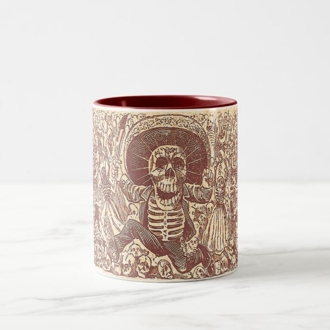 Skull från Oaxaca, La Calavera Oaxaqueña Två-Tonad Mugg (Center)