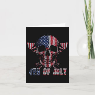 Skull fyrverkerier självständighetsdag amerikansk kort