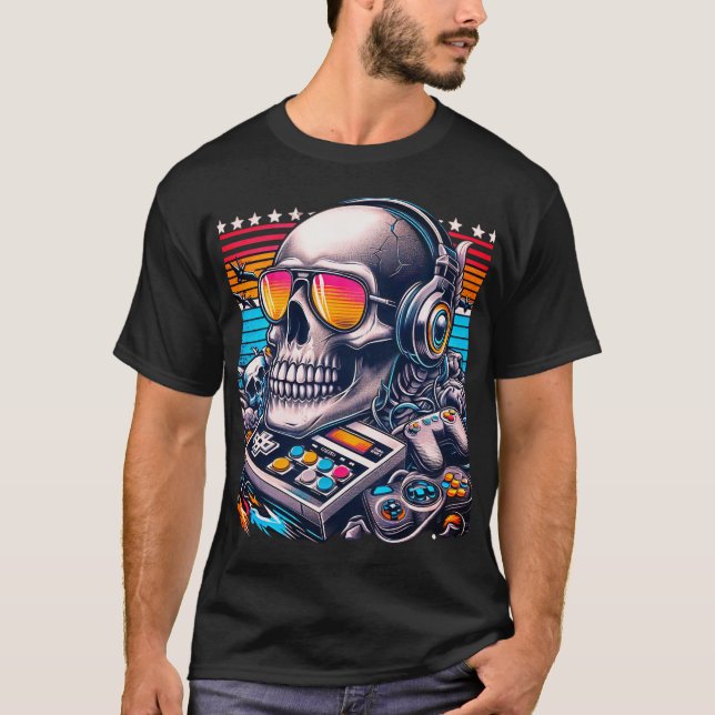 Skull Gamer T-Shirt (Framsida)