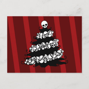 Skull Garland Julgran Helg Vykort