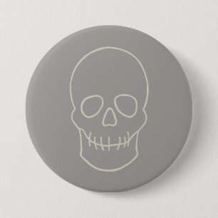 Skull - Ghost Grått och Bone White Knapp