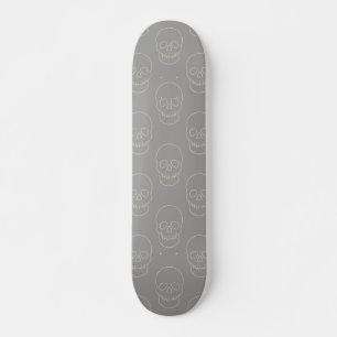 Skull - Ghost Grått och Bone White Mini Skateboard Bräda 18,5 Cm