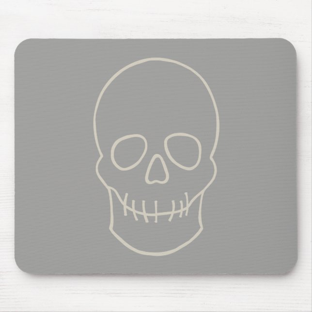 Skull - Ghost Grått och Bone White Musmatta (Framsidan)