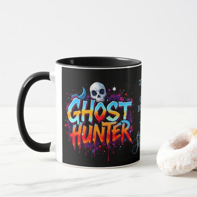 Skull Ghost Hunter Paranormal Graffiti Quote Black Mugg (Med munk)