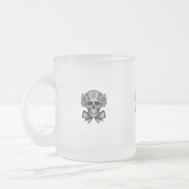 skull glass  frostad glasmugg (Vänster)