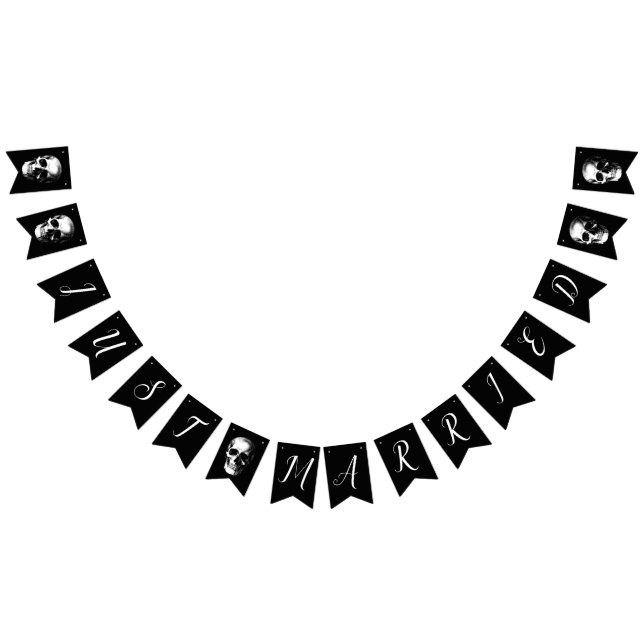 Skull Gothic Halloween Bröllop Bunting Vimplar (Alla)