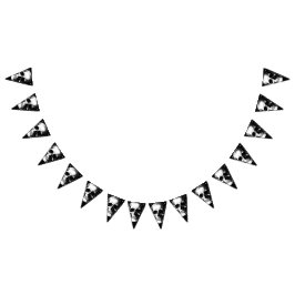 Skull Gothic Halloween Bröllop Bunting Vimplar