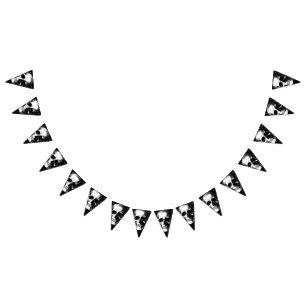 Skull Gothic Halloween Bröllop Bunting Vimplar