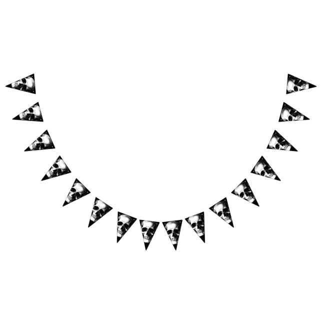 Skull Gothic Halloween Bröllop Bunting Vimplar (Alla)