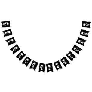 Skull Gothic Halloween Bröllop Bunting Vimplar