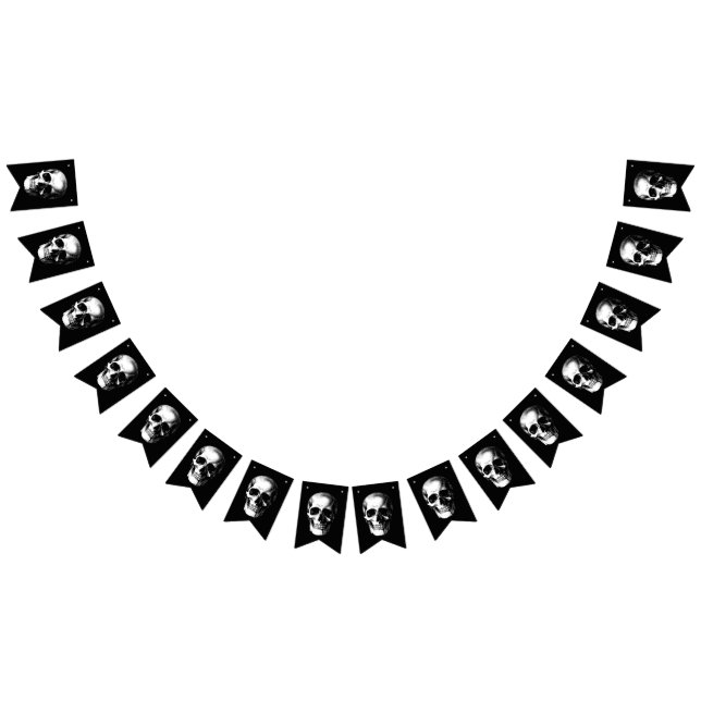 Skull Gothic Halloween Bröllop Bunting Vimplar (Alla)