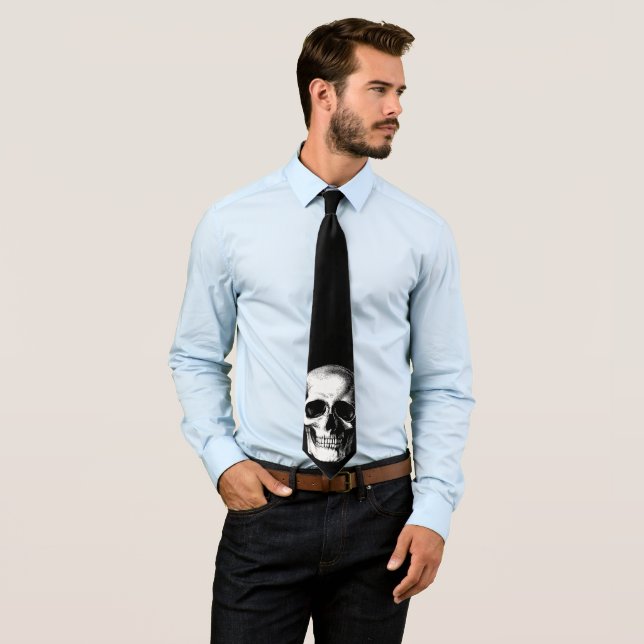 Skull Gothic Halloween Bröllop Manar Necktie Slips (In Situ)