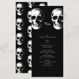 Skull Gothic Halloween Bröllop Menu Meny