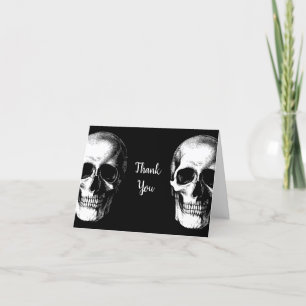 Skull Gothic Halloween Bröllop Tackkort