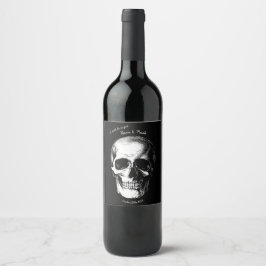 Skull Gothic Halloween Bröllop Vin-etiketter Vinflaska Etikett