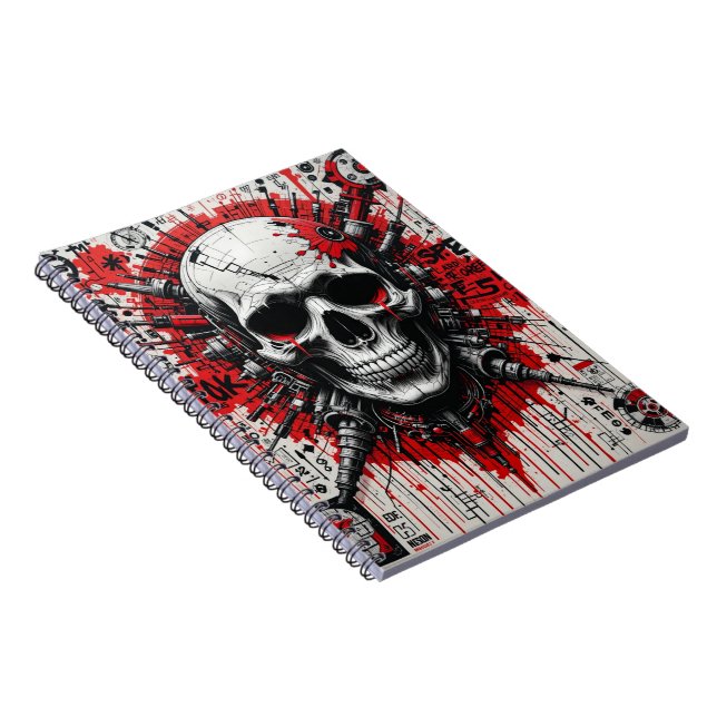 Skull Graffiti - Red, Black & Rewired | Spiral int Anteckningsbok (Högra Sidan)