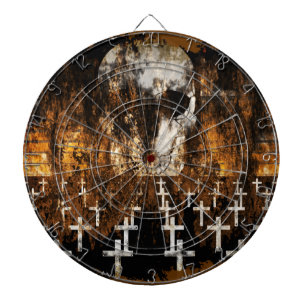 Skull, Graveyard, Grunge, Goth, Creepy Artwork Darttavla