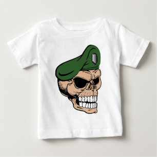 Skull Grönt Beret Tee Shirt