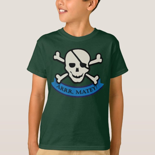 Skull - Grönt Kids grundläggande hanar - tagless T Tee (Framsida)